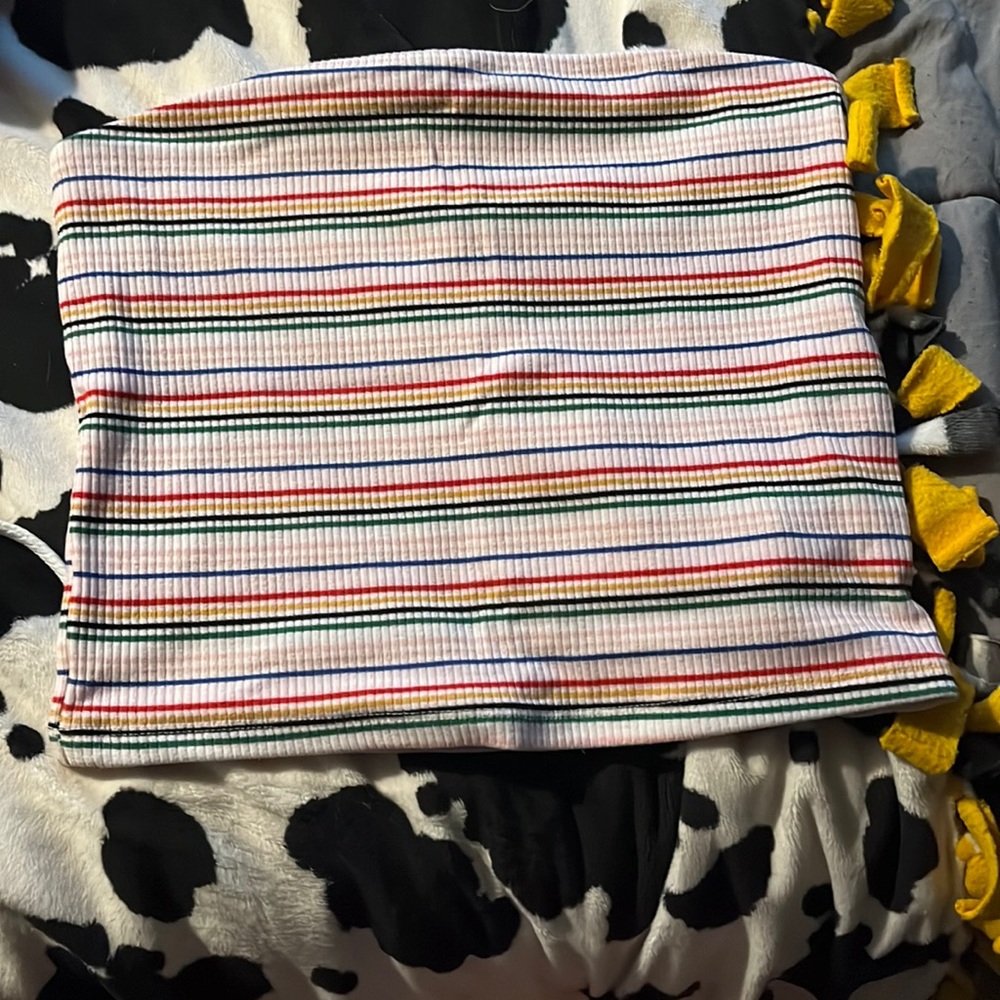 rainbow stripped tube top